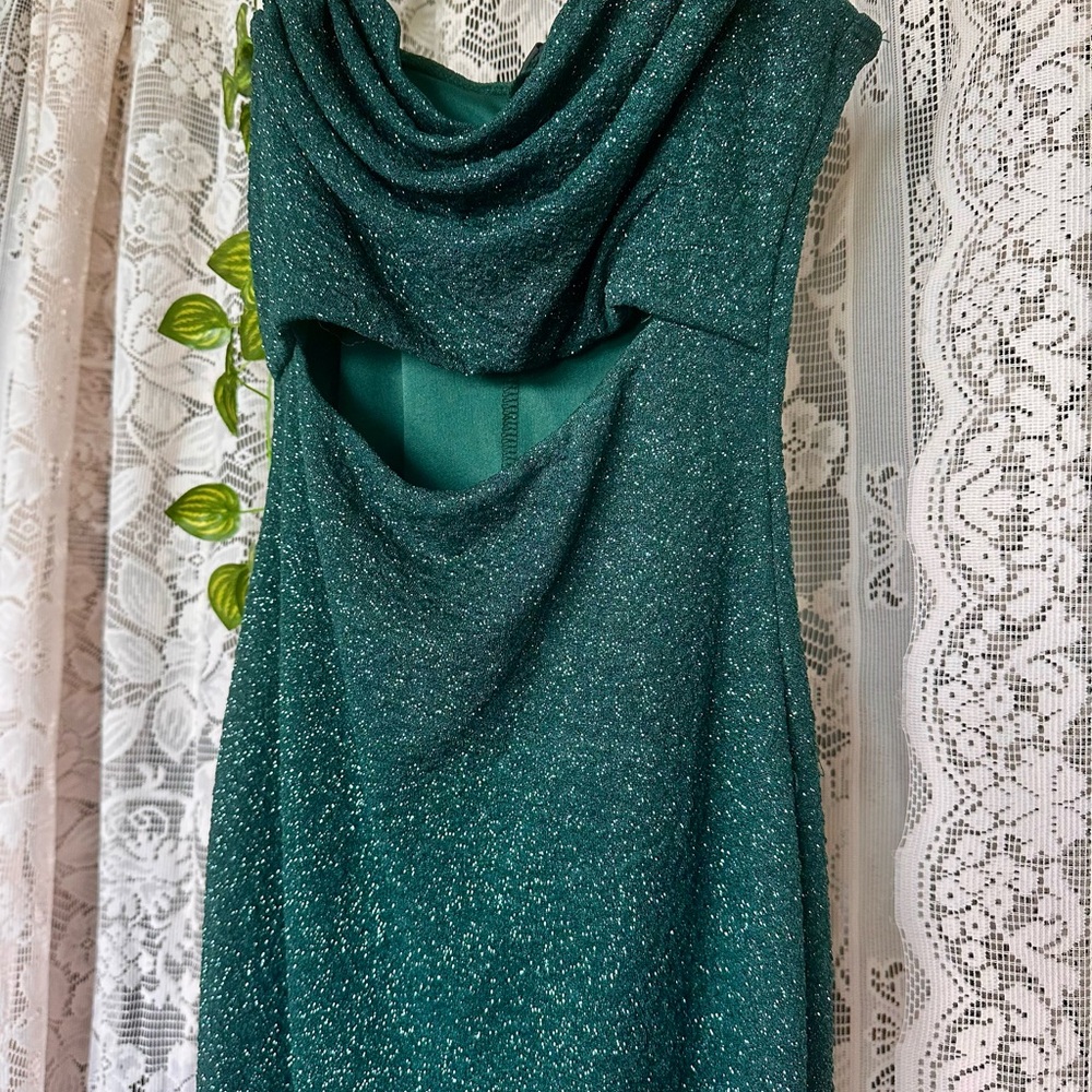 NWT Windsor Emerald Green Cocktail Midi Slit Dress